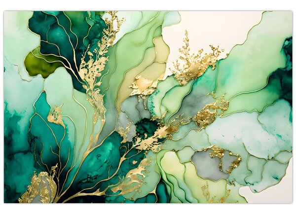 Kép - Zöld absztrakció (90x60 cm)