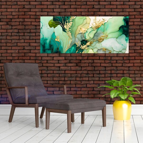 Kép - Zöld absztrakció (120x50 cm)