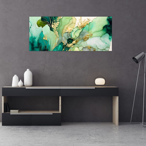 Kép - Zöld absztrakció (120x50 cm)