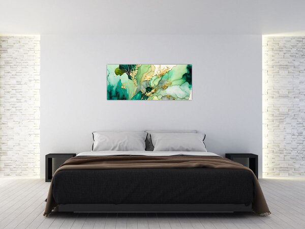 Kép - Zöld absztrakció (120x50 cm)