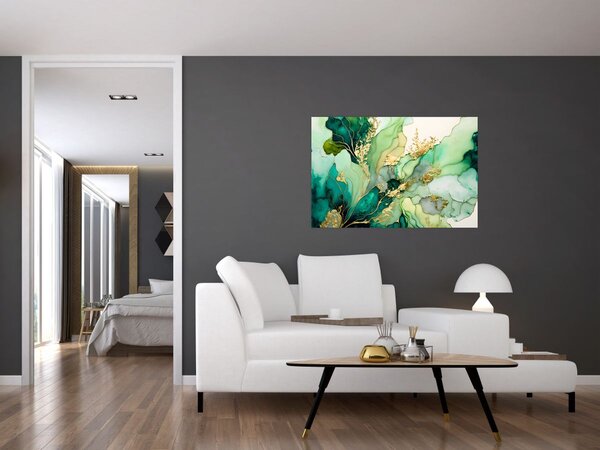 Kép - Zöld absztrakció (90x60 cm)