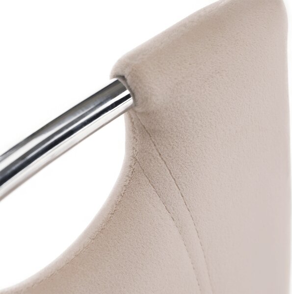 KONDELA Étkezőszék, bézs Dulux Velvet szövet/króm, OLIVA NEW
