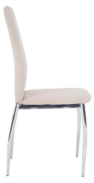 KONDELA Étkezőszék, bézs Dulux Velvet szövet/króm, OLIVA NEW