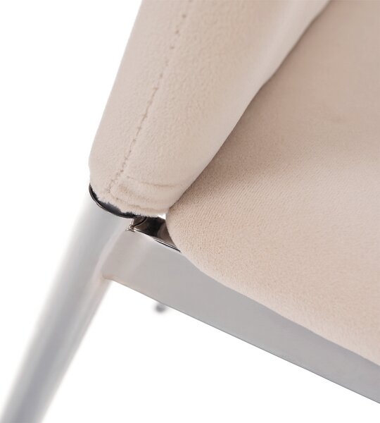 KONDELA Étkezőszék, bézs Dulux Velvet szövet/króm, OLIVA NEW
