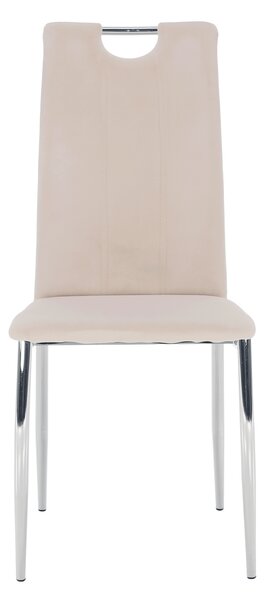 KONDELA Étkezőszék, bézs Dulux Velvet szövet/króm, OLIVA NEW