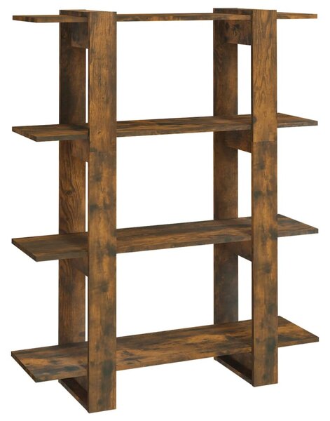 Füstös tölgy színű térelválasztó könyvszekrény 100x30x123,5 cm