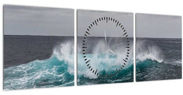 Kép - Hullámok az óceánban (órával) (90x30 cm)