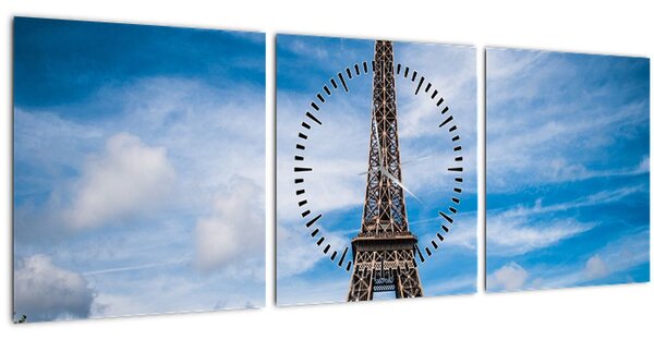 Kép - Eiffel torony (órával) (90x30 cm)