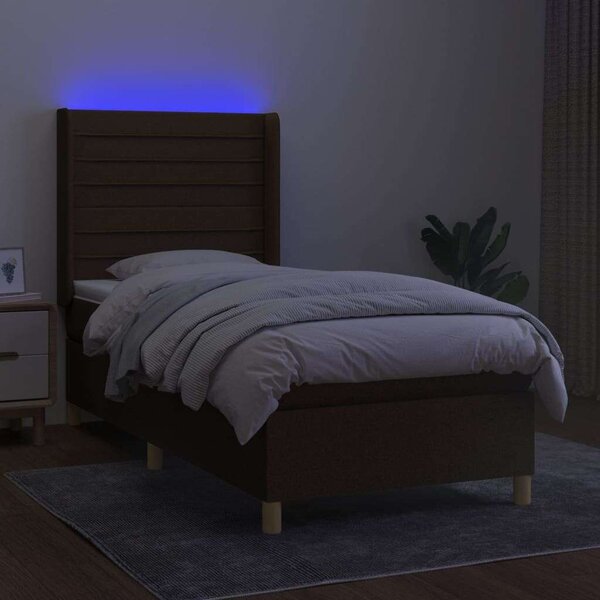 VidaXL Ágy - Zsebrugós Matraccal és LED-es Fejtámlával - 100x200 cm