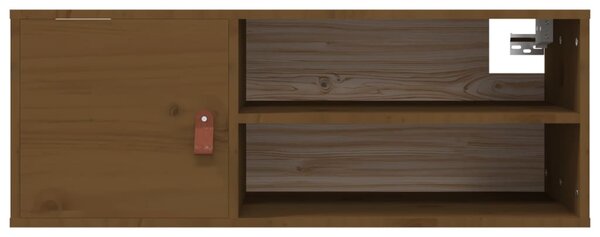 2 db mézbarna tömör fenyőfa faliszekrény 80 x 30 x 30 cm