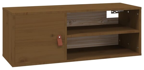 2 db mézbarna tömör fenyőfa faliszekrény 80 x 30 x 30 cm