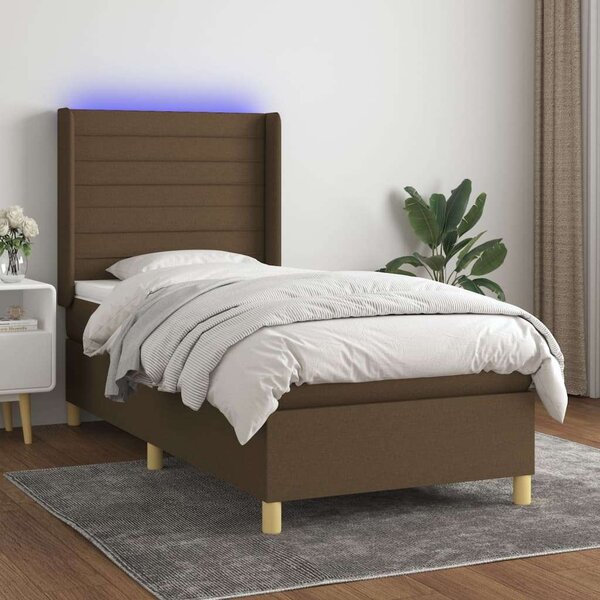 VidaXL Ágy - Zsebrugós Matraccal és LED-es Fejtámlával - 100x200 cm