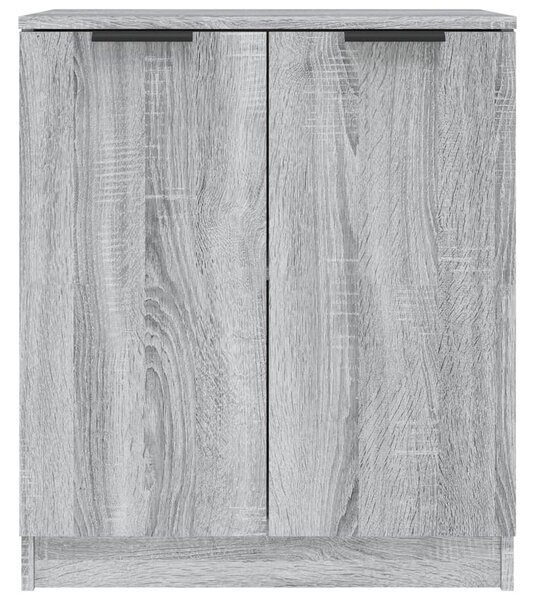 2 db szürke sonoma színű szerelt fa tálalóasztal 60x30x70 cm