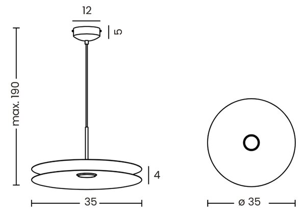 Disc LED egyágú függesztett lámpa