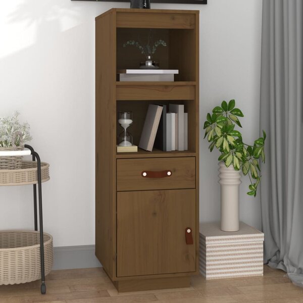 VidaXL mézbarna tömör fenyőfa magasszekrény 34 x 40 x 108,5 cm