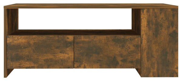 Füstös tölgy színű szerelt fa dohányzóasztal 102 x 55 x 42 cm