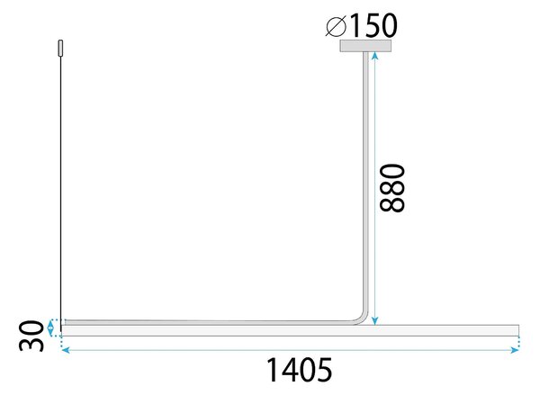 Mennyezeti lámpa LED APP1660-CP Black 140cm