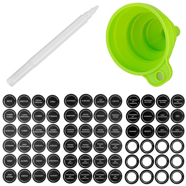 Rotor fekete fűszertartó állvány 20 üveggel és címkékkel