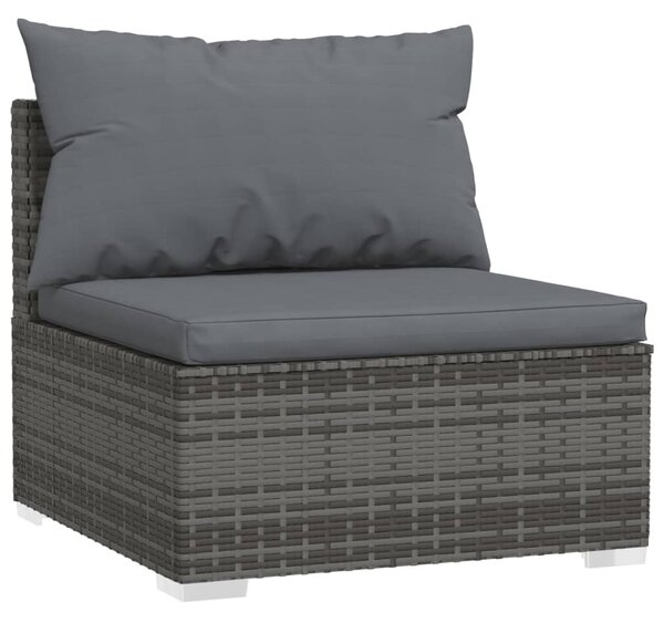 7 részes szürke polyrattan kerti ülőgarnitúra párnákkal