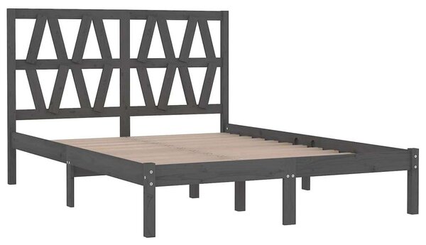 VidaXL Szürke Tömör Fenyőfa Ágykeret - 200x200 cm