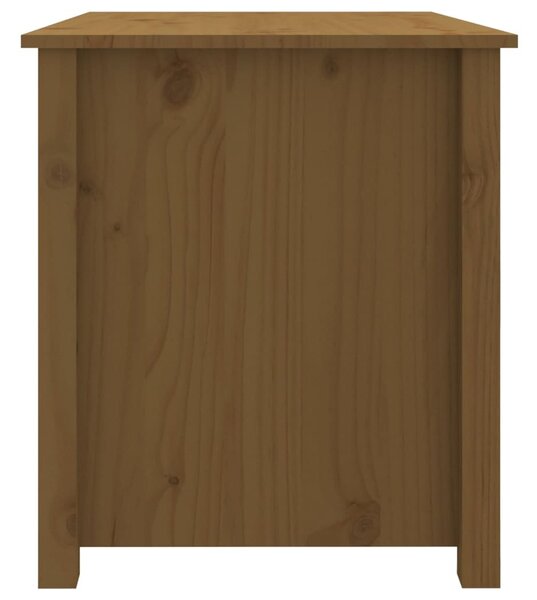 Mézbarna tömör fenyőfa dohányzóasztal 71 x 49 x 55 cm