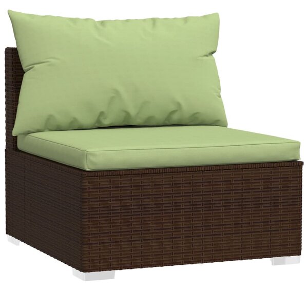 7 részes barna polyrattan kerti ülőgarnitúra párnákkal