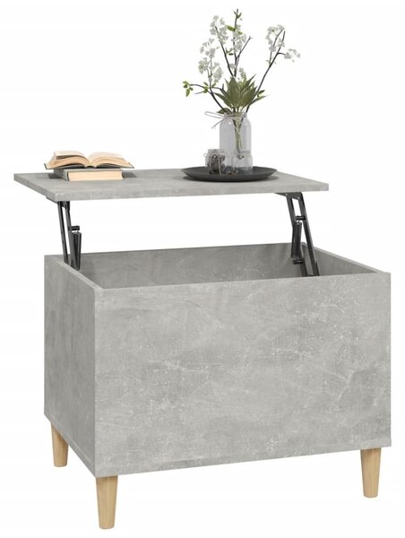 Betonszürke szerelt fa dohányzóasztal 60 x 44,5 x 45 cm