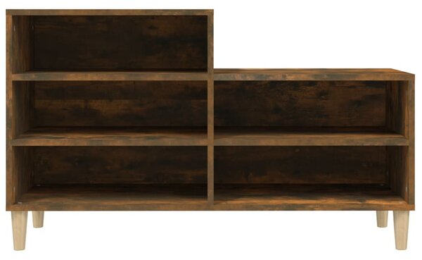 Füstös tölgy színű szerelt fa cipősszekrény 102 x 36 x 60 cm