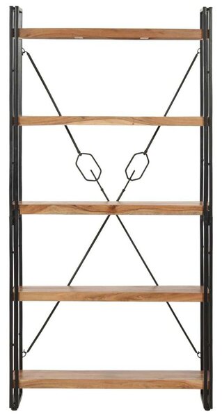 VidaXL Akácfa Könyvespolc - Ipari Stílus - 90x30x180 cm