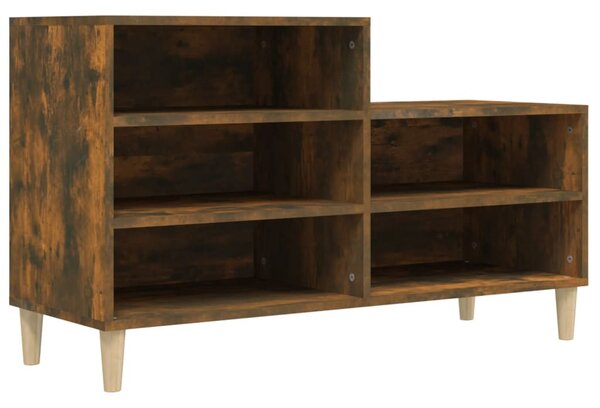 Füstös tölgy színű szerelt fa cipősszekrény 102 x 36 x 60 cm