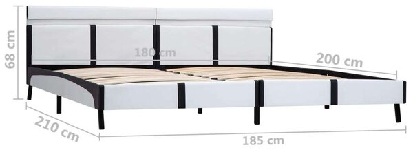 VidaXL fehér LED-es műbőr ágykeret 180 x 200 cm