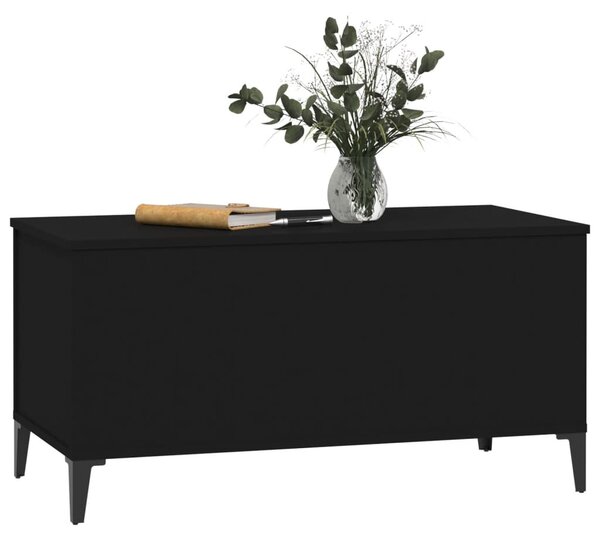 Fekete szerelt fa dohányzóasztal 90x44,5x45 cm