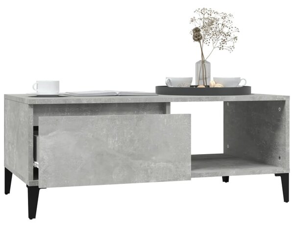 Betonszürke szerelt fa dohányzóasztal 90x50x36,5 cm