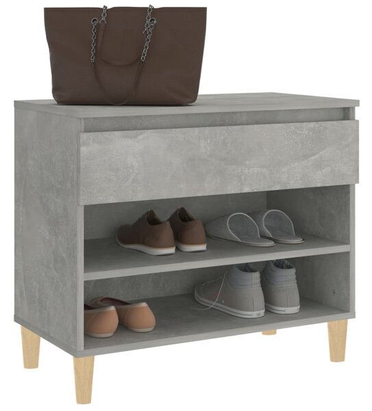 Betonszürke szerelt fa cipőszekrény 70x36x60 cm