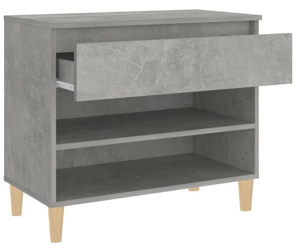 Betonszürke szerelt fa cipőszekrény 70x36x60 cm