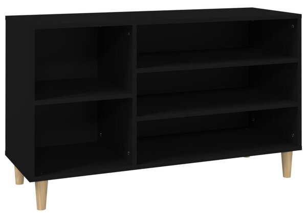 Fekete szerelt fa cipősszekrény 102x36x60 cm