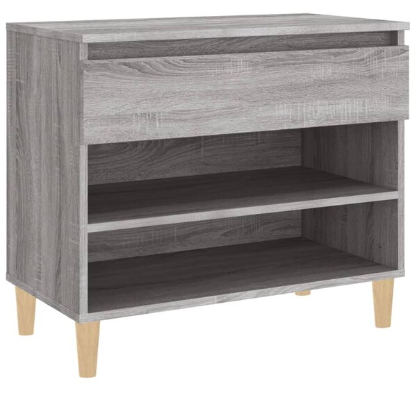 Szürke sonoma színű szerelt fa cipősszekrény 70x36x60 cm