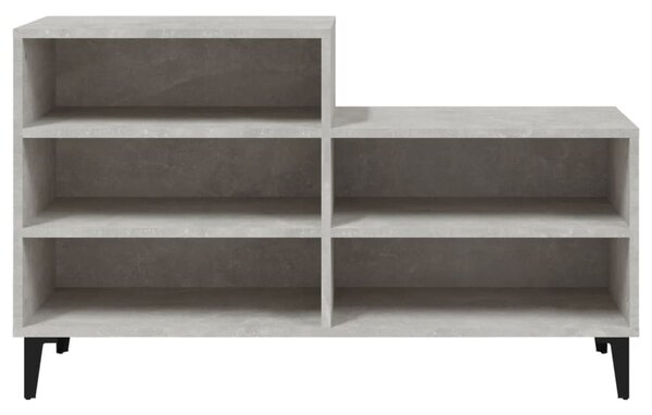 Betonszürke szerelt fa cipőszekrény 102x36x60 cm