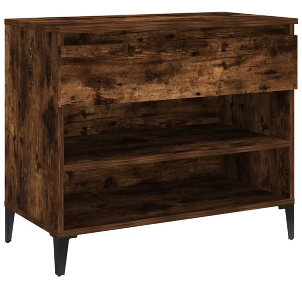 Füstös tölgy színű szerelt fa cipősszekrény 70 x 36 x 60 cm
