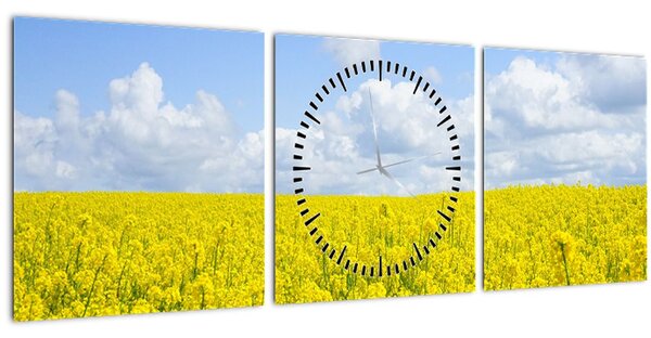 Egy sárga mező képe (órával) (90x30 cm)