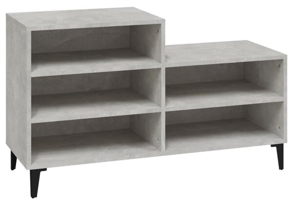 Betonszürke szerelt fa cipőszekrény 102x36x60 cm