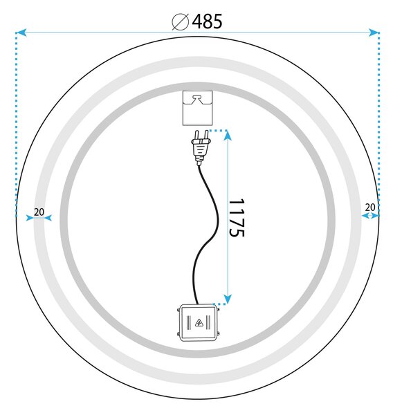 LED Tükör 50cm BAS