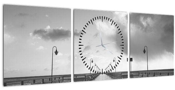 Kép - Sétány a parton (órával) (90x30 cm)
