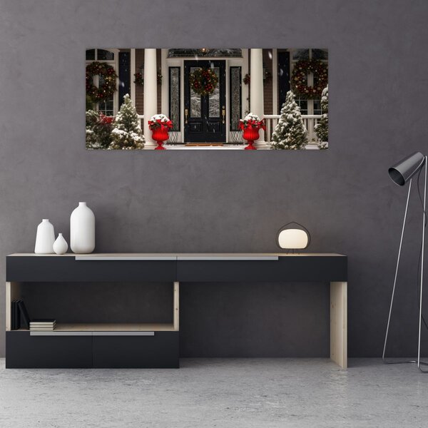 Kép - Karácsonyi díszítésű ház (120x50 cm)