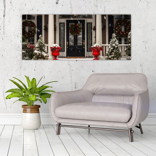 Kép - Karácsonyi díszítésű ház (120x50 cm)
