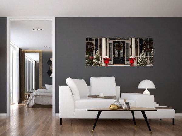 Kép - Karácsonyi díszítésű ház (120x50 cm)