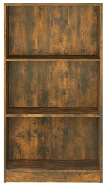 Füstös tölgy színű szerelt fa könyvszekrény 60 x 24 x 109 cm