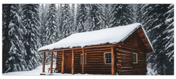 Kép - Hóval borított kunyhó (120x50 cm)