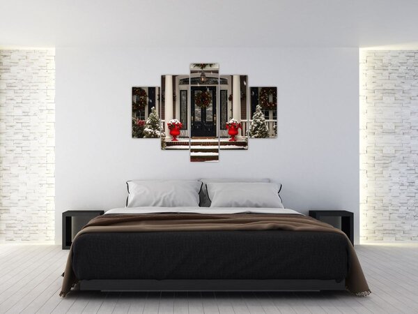 Kép - Karácsonyi díszítésű ház (150x105 cm)