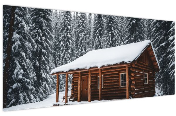 Kép - Hóval borított kunyhó (120x50 cm)